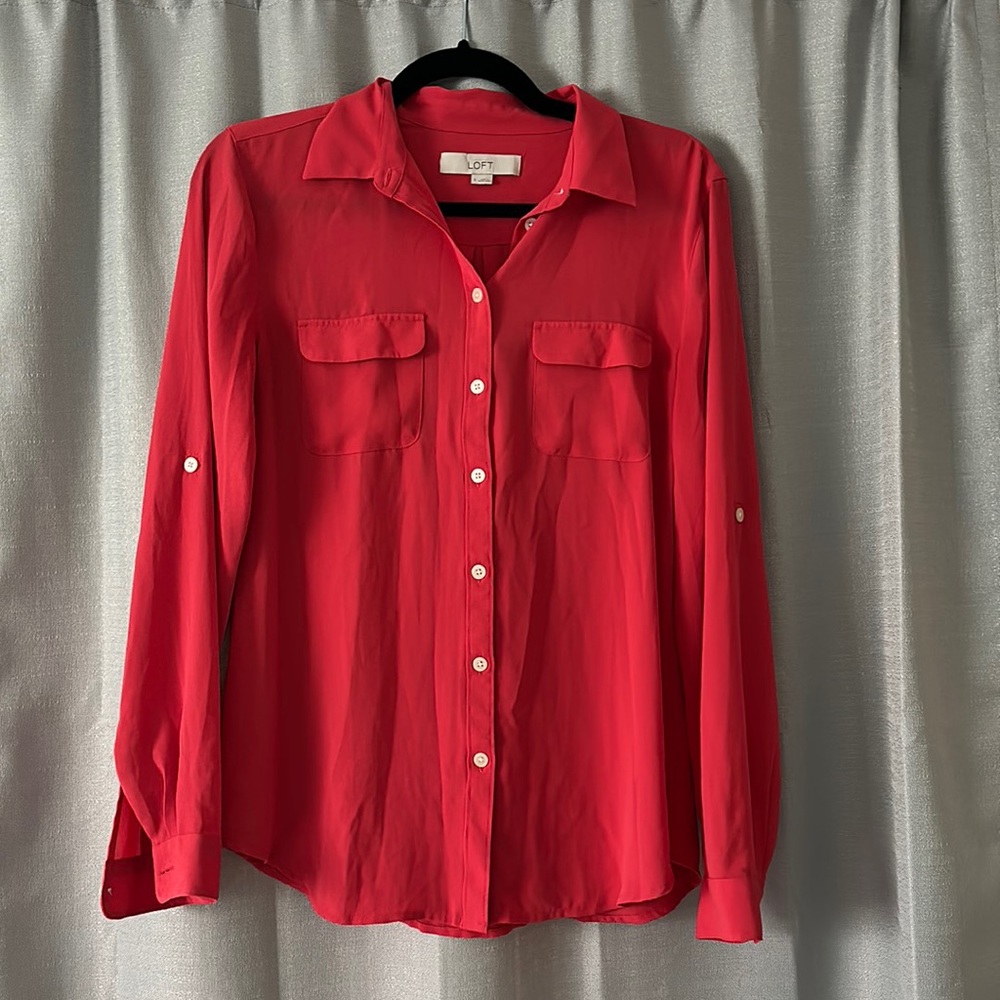 Bright coral blouse